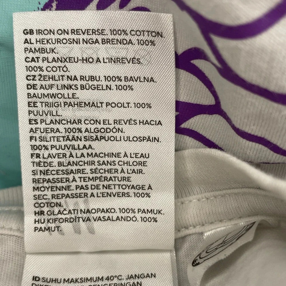 H&M Garfield Drop the Beat Graphic T-Shirt Small | Beige Cotton Tee - Picture 6 of 9